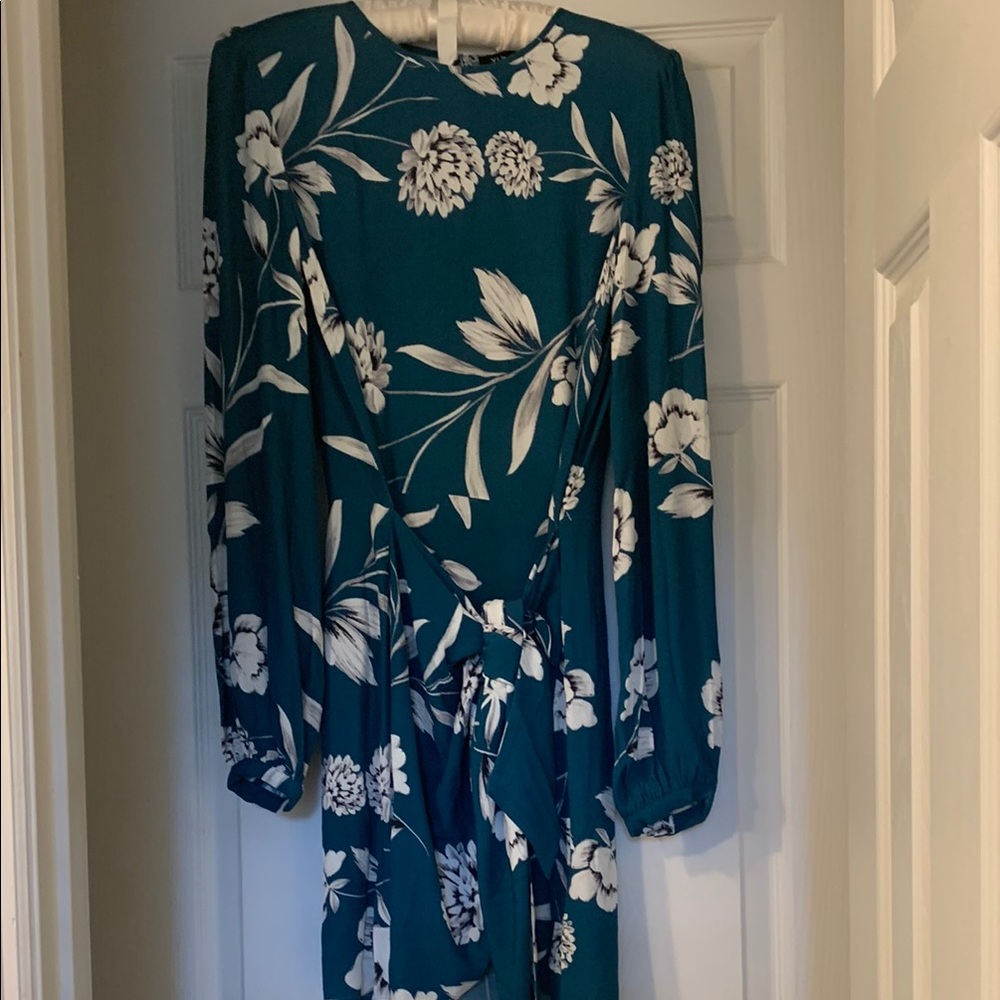 Yumi Kim Teal Floral Long Sleeve Dress